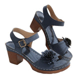 2025 New Slope And Thick-Soled Sandals Women's Shoes Coarse Heel Large-Size Flower Decoration With Sandals HZ0115