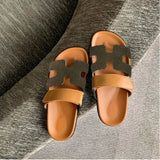 2025 Summer New Thick Bottom Cool Slippers Large-Size Magic Sticker Outside Wearing Casual Women's Shoes HZ0115