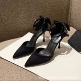 White High-Heeled Women's 2025 New Summer Thin Heel Small Design Style Dress Wedding Shoes Bridesmaid Shoes HZ0115