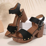 2025 Summer New High-Heeled Sandals Women's Shoes With Fish Mouth Sandals Belt Buckle High Heel Casual Sandals HZ0115