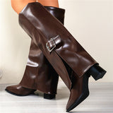 Belt Trouser Boots Women 2025 Autumn And Winter New High-Heeled Long Boots Thin And Knee Fashion Boots Size HZ0115