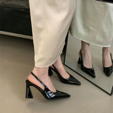 High-End Comfortable Super Soft Sandals Summer New French Pointed Sweet Temperament Banquet Single Shoes HZ0115