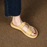 Naipai Original Soft Skin Thick-Sleeve Toe Cool Slippers Women 2025 Summer Fashion Wearing Beach Shoes Breathable Comfort HZ0115