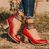 After The New 2025 Zipper Coarse Heel High Heel And Shallow Buckle Women's Single Shoes HZ0115