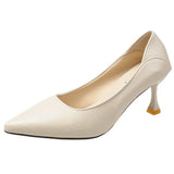 Non-Tired High Heels Fine Heel 2025 New French Commuting Work Career Black Single Shoes Soft Leather Women's Shoes Spring HZ0115