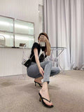 Black Clip Toe Sandals Women Flip-Flops High Heel Pins Outside Wearing Fashion Slippers Outside The Cool Drag Summer HZ0115
