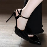 French Temperament Thin Heel Waterproof Black High Heels With Thick Background Bare Color Pointed Summer Wearing Sandals HZ0115
