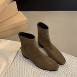 Vintage Oceanic Small Boots Women 2025 Spring And Autumn Single Boots Coarse And Skinny Boots French Tuffed Pupneed Little Ankle Boots HZ0115