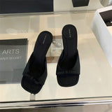 In The Summer Of 2025, The New High-Heeled Cool Slippers Wear Women's Shoes Niche Design Leopard-Print Fine-Grained Sandals HZ0115