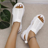 Fly Weaving Splicing Sports Sandals Women 2025 Summer New Korean Version Of Net Yarn Hollow Women's Shoes Casual Thick-Soled Fish Mouth Women's Shoes HZ0115