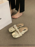 French Flat Bottom Small Fragrant Fenge Head Half Slippers Women's Shoes Wear 2025 New Summer Evening Wind Mary Jane Single Shoes HZ0115
