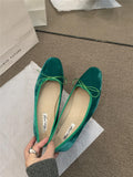 French Flat-Soled Bow Single Shoes Women 2025 New Spring Retro Grandma Shoes Ballet Shoes One Foot Stubble Shoes HZ0115