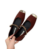 Flat Bottom French Small Scented Single Shoes Women's Shoes 2025 New Spring And Autumn Square Head Temperament Mary Jane Evening Shoes HZ0115