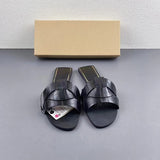 ZA Home 2025 New Women's Shoes French High-End Slippers New Cross-Slip Shoes With Comfortable Flat Sandals HZ0115