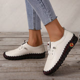 Fashion Single Shoes 2025 Autumn New Soft Back Hand Sewing Large-Size Casual Women's One-Legged Lazy Shoes HZ0115