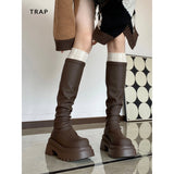 Long Boots Women Thick Bottom High Barrel Thin Summer Boots Pile Boots Small Thin Skinny Boots HZ0115