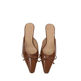 Baotou Down And Slippers 2025 New French Fairy Bow Bow Head Cool Drag Temperament Simple Coarse And Cool Drag HZ0115