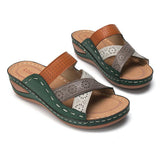 Women's Sandals 2025 Summer New Slope And Spell One-Word Women's Sandals Wish HZ0115