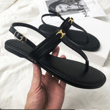 Net Red Black Word Drag Sandals Women 2025 Summer New Small Scent Wind Flat Shoes Toe Roman Shoes Outside Wearing HZ0115