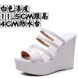 Painted Plop And Ultra-High Heel Waterproof Table Pine Cake Thick Bottom Fish Mouth Sandals Night Shop Sexy Transparent With Fashion Slippers Woman HZ0115
