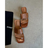 French Coarse-Head Half-Dragging Woman New Summer Wear Retro Beautiful Word Drag Roman Sandals Without Tired Feet HZ0115