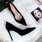Spring And Autumn 2025 New Fashion Black High Heels Women's Fine Heel 10Cm Sexy French Girl Little Single Shoes HZ0115
