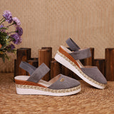 2025 New Bag Head One Word Tight Rope Thick Soles Empty Shoes Large Leisure Slope Sandals Women HZ0115