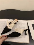 French Small Fragrant Feng Tuk-Head Half-Slipper Fairy Shoes Wear 2025 New Spring And Summer Bow High And Cool Drag HZ0115