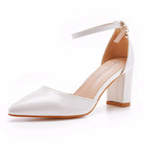 Coarse Heel Pointed Casual Women's Single Shoes 2025 New Spring Women's Shoes Shallow Foot Fashion Comfortable High Heels HZ0115