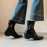French Soft Leather Tips Inside The Thin Skin Boots Women Autumn And Winter Plus Velvet Black And Soft Bottom Short Boots HZ0115