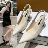 2025 Spring And Summer New Sharp-Headed High-Heeled Shoes Women's Fine Heel Head Sandals Behind The Empty Light Single Shoe HZ0115