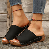2025 Spring And Summer New Cool Drag Women's Shoes Comfortable Slope And Thick Sole Simple Casual Wear Slippers HZ0115