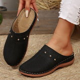 2025 Summer New Women's Baotou Thick-Bottom Slippers Large-Size Round Head Bao Head After The Air Breathable Slippers HZ0115