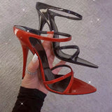 Sharp-Tip Fine Back Empty Sandals Sexy Dew Fine Heel Temperament 2025 Spring Summer Fish Mouth High Heels Outside Wearing Cold Slippers HZ0115