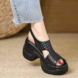 2025 Summer New Roman Hollow Anti-Slip Wear-Resistant Women's Shoes Soft And Comfortable Out Fashion With Mother Shoes HZ0115