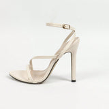 Women's Round Toe Multi-Shoe With Cross Ankle Buckle Fine Heel Sandals Party High Heels HZ0115