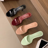High Heels 25 Summer New Pointed Out Toe Fine And Flip-Flops With Slippers Wearing Fashion White Red Sandals HZ0115