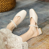 Pearl Bag Head Cool Slippers Women Fashion Wear 2025 Summer New Rough And Fairy Wind With French Half Slippers HZ0115