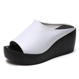 Slippers Women 2025 New Slope And Cool Slippers Summer Loose Cake Thick Bottom Fish Mouth Slippers HZ0115