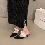 French Small Fragrant Feng Tuk-Head Half-Slipper Fairy Shoes Wear 2025 New Spring And Summer Bow High And Cool Drag HZ0115