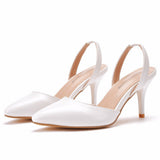 7 Cm Light-Mouthed Pointed Sandals White Fine Heel Size Wedding Shoes Wedding Dress Wedding Shoes Wedding Shoes HZ0115