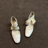 New Retro Ballet High Heel Children Thick Heel Cross-Lace Hollow Casual Head Sandals HZ0115
