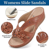 In The Summer Of 2025, The New Women's Thick-Bottomed Slippers Large-Size Fish Mouth Thick-Bottomed Wearing Beach Shoes Flower Decoration HZ0115