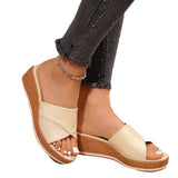 2025 Spring And Summer New Slope And Slippers Women Solid Color Leisure PU Crocodile Skin Surface Cold Drag HZ0115