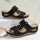 2025 Summer New Women's Slope And Thick-Bottomed Slippers Large-Size Fish Mouth Casual Beach Shoes Women HZ0115