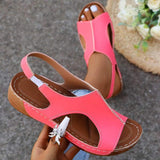2025 New Summer Women's Sandals Large-Size Leisure Slope And Thick-Soled Loose Tight With Fish Mouth Sandals Women HZ0115
