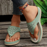 Summer New Outdoor Large-Size Roman Sandals Casual Comfortable Hollow Thick Bottom Clip Cool Slippers Women HZ0115
