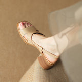 Extremely Simple Wind ~ Fang Exposed Sandals Women's New Leisure Commute Coarse High Heels HZ0115
