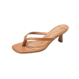 Black Clip Toe Sandals Women Flip-Flops High Heel Pins Outside Wearing Fashion Slippers Outside The Cool Drag Summer HZ0115