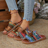 Large-Size Flat-Bottomed Slippers Women's 2025 Summer New Wear Thai Thai Sand Beach Cool Slippers Women's Shoes HZ0115